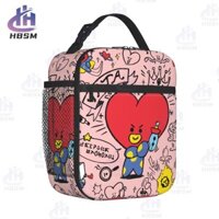 Bt21 BTS Túi Cơm Trưa Cách Nhiệt Túi Tote Có Thể Tái Sử Dụng Túi Cơm Trưa Nữ / Nam Hộp Cơm Trưa Tủ Lạnh Cho Công Sở Dã Ngoại Hoặc Du Lịch