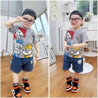 BT260-Book CỨU HỘ áo  màu ghi mix quần cua giả jeans bé trai