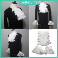 Btf Teen Renaissance Cổ Tay Còng Xù Cổ Giả Sợi Aulic Chú Hề Cổ Ruffle