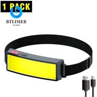 Btlimer COB 180° Đèn pha, Đèn pha LED 3 chế độ mạnh, Đèn pin sạc USB siêu sáng gắn trên đầu ngoài trời