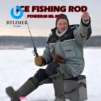 Btlimer Ice Fishing Pen Pole, Spinning Winter Ice Fishing Rods, 2024 Carbon Retractable 50cm Ice Fishing Rod Set Winter