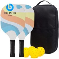 Btlimer Pickleball Paddles Set, Túi Vợt Gỗ Pickle Ball Vợt, Ergonomic Thoải Mái Nhiều Màu Sắc Pickleball Vợt Gia Đình Bạn Bè Trẻ Em Quà Tặng