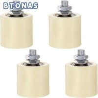 Btonas 4 Bộ Hỗ trợ lắp ráp cổng, Con lăn dẫn hướng cổng trượt màu trắng bằng nhựa, Cổng trượt phần cứng tròn 50mm