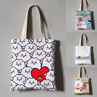 Bts BT21 Túi Vải Dễ Thương Học Sinh Nữ Vải Đeo Vai Túi Tote Quân Đội