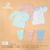 Bu - Bộ quần áo dài tay cài vai quần dài vải sợi tre họa tiết trăng sao (BB001)