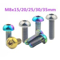 Bu lông titan M8x15 / 20 / 25 / 30 / 35mm Allen Key Nửa đầu tròn Vít Titan M8 Bu lông cho xe máy Xe đạp Phụ tùng ô tô Sử dụng Chìa khóa Allen 6mm