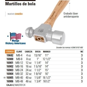 Búa đầu tròn  450g Truper 16902