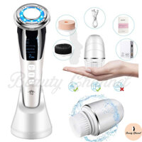 Búa Điện Di Massage Mặt Làm Đẹp Da 5 in 1 Photon Nóng Và Lạnh EMS Kèm Máy Rửa Mặt Mini Tiện Lợi 3 in 1