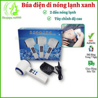 Búa điện di nóng lạnh xanh có ánh sáng sinh học, Búa điện di đẩy tinh chất 2 đầu nóng lạnh Massage