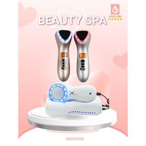 Búa massage mặt nóng lạnh, điện di làm trẻ hóa da ion D002 - 4in1, pin sạc