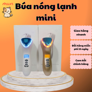Búa massage mặt nóng lạnh, điện di làm trẻ hóa da ion D002 - 4in1, pin sạc