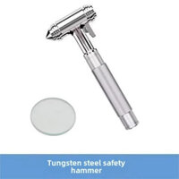 Búa phá kính ô tô thoát hiểm cao cấp chất liệu thép carbon không gỉ màu bạc có túi kèm xịn xò