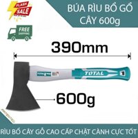 Búa rìu bổ cầm tay 600g  thép carbon tôi luyện siêu rắn chắc cứng Chính hãng TOTAL THT786006