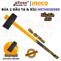 Búa tạ 5kg cán dài INGCO HSTH03058D , Búa tạ cao cấp 2 đầu Tạ và Rìu Tay cầm converse. Đầu búa được rèn khuôn