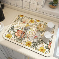 BUBUHSHM Nhà Bếp Thoát Nước Miếng Lót Bàn Thảm Mềm Diatom Ooze Để Bàn Hydrophilic Pad Coaster Phòng Tắm Bồn Rửa Chống Trơn Trượt Và Nóng