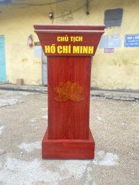 Bục gỗ để tượng Bác hoa sen