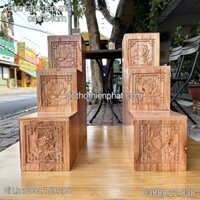 Bục tam cấp mặt 16 gỗ xoan đặt bàn thờ thần tài giá rẻ nhất thị trường Lh : 0933.159.286