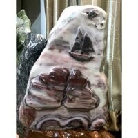 BỨC TRANH ĐÁ ĐIÊU KHẮC TỰ NHIÊN ĐÁ CANXIT VÂN ĐỎ