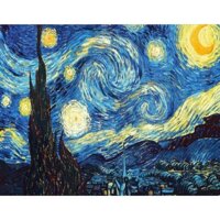 Bức tranh khảm đá đẹp như tranh vẽ 5D, phong cảnh đẹp, bầu trời đầy sao của Van Gogh, trang trí nhà cửa