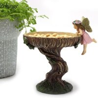 Bức tượng cổ tích thiên thần POKINGE, Tượng cổ tích dễ thương thủ công cho chim ăn, Đồ trang trí cổ tích Thủ công bằng nhựa Đồ ăn nước cổ tích tinh tế Sân vườn ngoài trời