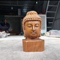 Bức tượng phật Thích Ca gỗ bach xanh cao 15cm