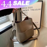 Bucket bag, large-capacity commuting tote bag, women's Korean advanced niche wide shoulder strap cross-body bag