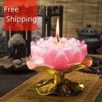 Buddha Buddhism Lotus Light Candles for Buddha Lotus Candles / Lotus Wax Buddha for Lights Golden Base