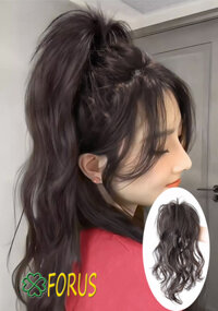 Búi tóc giả đuôi ngựa B09 FREESHIP tóc giả nữ đuôi ngựa, kẹp tóc giả, ngoặm tóc giả, quặm tóc giả - Đen