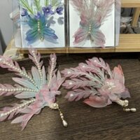 Bụi Trước Giấc Mơ Hanfu Phụ Kiện Phong Cách Cổ Hoa Perm Phoenix Kẹp Tóc Perm Hoa Tích Cực Phượng Hoàng Bên Phoenix Kẹp Tóc