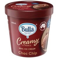 BULLA - Kem hộp Bulla Creamy Classics hương Vani mix Socola chips - Hộp 460ml (6 hộp/thùng)