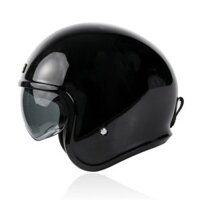 Bulldog Beagle Đen Bóng mũ 3/4 đầu cực chất cho Biker