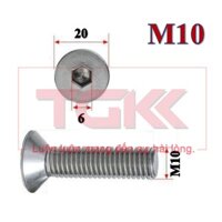 Bulong LGC đầu bằng inox 304 M10 (Túi 50)