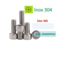 Bulong lục giác chìm đầu trụ size M5 inox