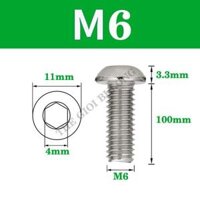 Bulong lục giác đầu dù inox 304 M6 - 85mm