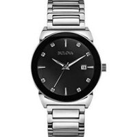 Bulova Diamond Silver Mens Watch 40mm