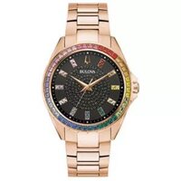 Bulova Phantom  Crystal Champagne Dial Men's Rose- Tone Watch 40mm