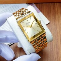 Bulova Quadra Diamond Gold Dial 97D120 - Đồng Hồ Nam