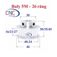 Buly 5m 26 răng Buly đai răng 5M26 lỗ trục tùy chọn