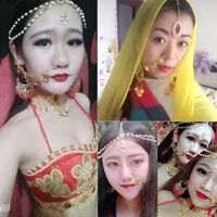 Bụng Khiêu Vũ Hiệu Suất Khiêu Vũ Mũi Dây Xích Ấn Độ Khiêu Vũ Trang Sức Mũi Nhẫn Cổ Ấn Độ Đồng Xu Treo Mũi Trang Sức Mũi Kẹp