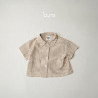 BUNS Áo Sơ Mi vải Linen Caro cho bé trai, gái