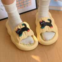 Bước lên Shit Dép Mèo Con Dễ Thương Nữ Mặc Ngoài Trời ins Niche Design Sense Home Dép Trong Nhà Chống Trơn Trượt