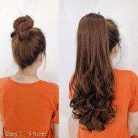 buộc tóc giả xoăn đuôi dài 55cm