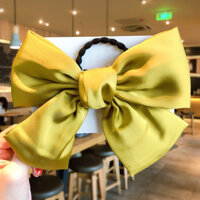 Buộc tóc nơ vải lụa 21cm style Hàn Quốc dễ thương - Vàng
