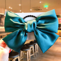 Buộc tóc nơ vải lụa 21cm style Hàn Quốc dễ thương - Xanh lá