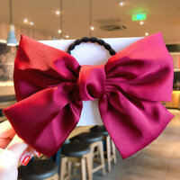 Buộc tóc nơ vải lụa 21cm style Hàn Quốc dễ thương - Đỏ
