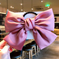 Buộc tóc nơ vải lụa 21cm style Hàn Quốc dễ thương - Hồng