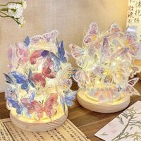Bướm Đèn Ngủ Nhỏ Handmade DIY Chất Liệu Gói Không Khí Ánh Sáng Phòng Ngủ Đèn Đầu Giường