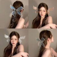 Bướm mới nhân tạo pha lê tua rua kẹp tóc niche cá tính sáng tạo thời trang mỏ vịt kẹp khí chất đơn giản phụ kiện tóc