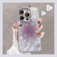 Bướm Nhiều Màu Sắc Chính Xác Lỗ Lông Sợi Thích Hợp Cho Apple 16promax Ốp Điện Thoại Huawei Honor vivo Xiaomi oppo Ốp Điện Thoại Niche Mới Cao Cấp Nữ Mùa Hè Siêu Mỏng Chống Sốc Độc Đáo