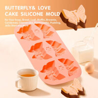 Bướm Tình Yêu Khuôn Bánh Gia Đình Silicon Thạch Bánh Phô Mai Mousse Nướng Khuôn Bánh Dụng Cụ Nướng Bánh